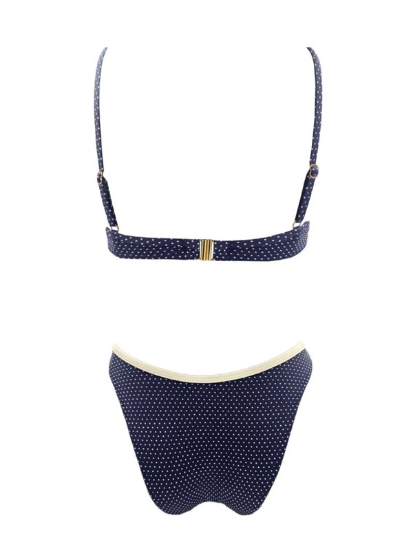 EMMA 939 POLKA-WHITE RUFFLED BIKINI BLUE